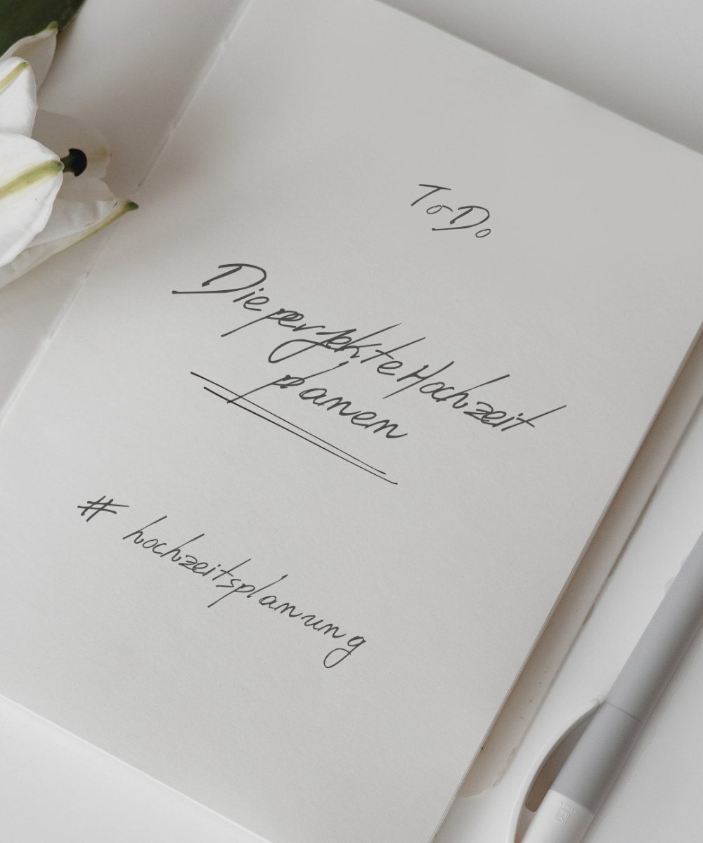 Notizbuch für die Planung der perfekten Hochzeit